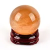 3cM natural orange Calcite Sphere Crystal quartz Ball Chakra Healing rock Reiki Stone Carving Crafts with stand(1 PC) 1