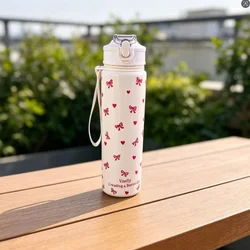 Charming Bow & Blossom Water Bottle - Premium Minimalist Design, Spacious, Lightweight, and Leakproof - 750ML (Bow D)