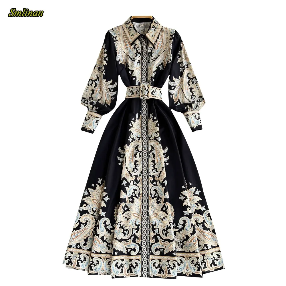 Vestidos de longitud completa con cuello alto y abertura Malva Vintage Tallas Grandes
