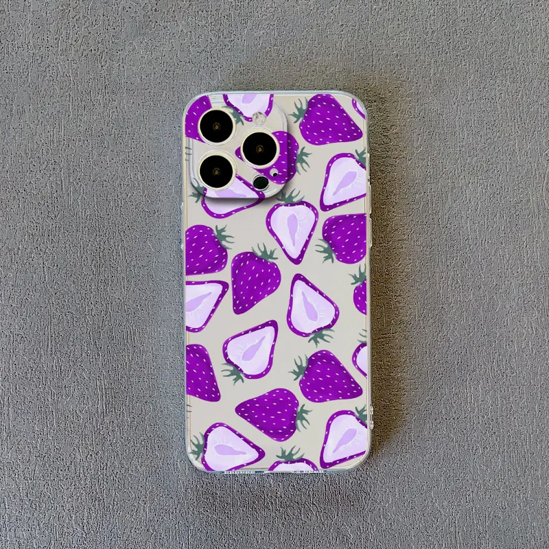 Vibrant Banana Strawberry Transparent Phone Case - Clear Protective Cover