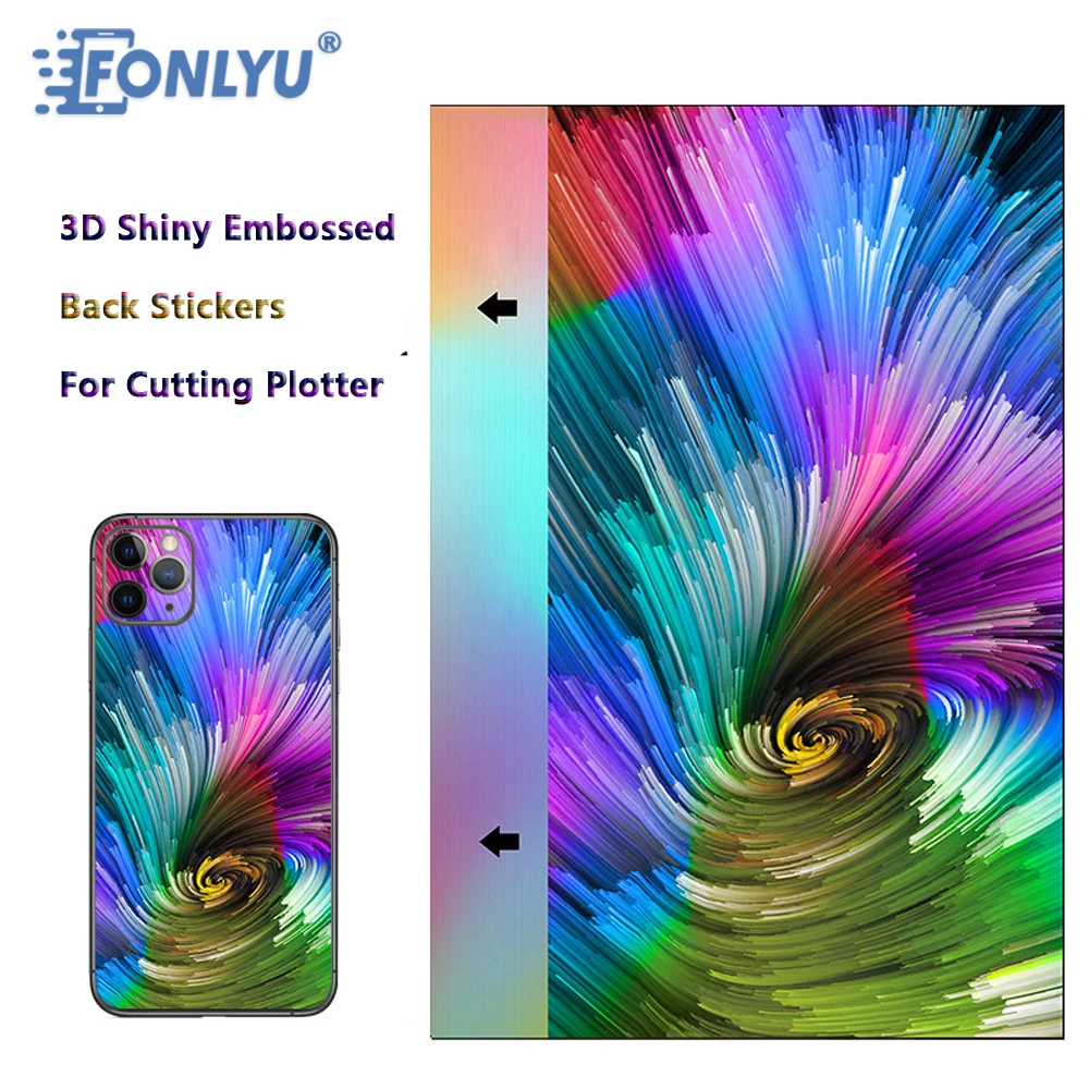 FONLYU 3D Embossed Mobile Phone Skin for Hydrogel Machine Smartphone Back Glass Protector Decorative Films for 890C Movies Sheet