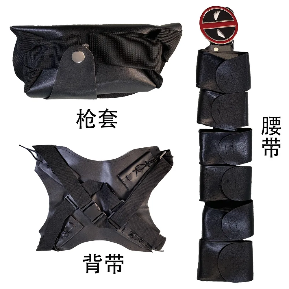 thumbnail image 1 of Disfraz de superhéroe Deadpool para niños y adultos, traje de cosplay, cinturón, cinturones ajustables, accesorios, máscara adjunta, trajes para fiesta de Halloween, 1 of 5