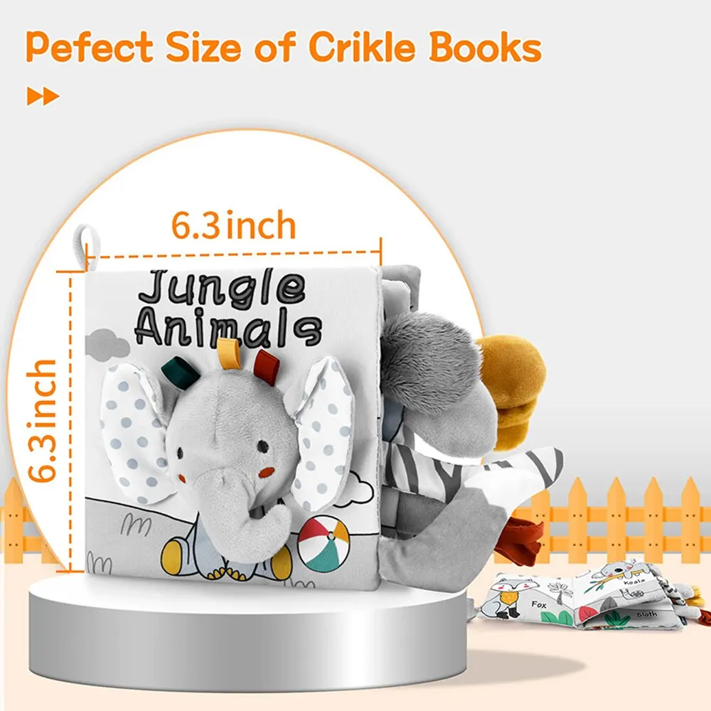 Soft Baby Books 3D Touch Feel Cloth Book Montessori Sensory Early Learning Stroller Toys baby toys