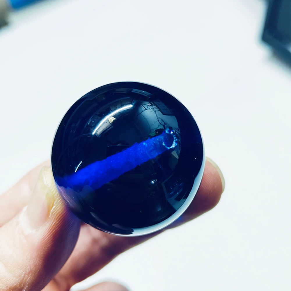 1-5Pcs 직경 30mm 반투명 컬러 크리스탈 유리 공 조리개 3mm 구멍이 있는 유리 공은 장으로 걸 수 있습니다.