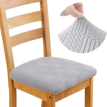 Coprisedili per sedie da sala da pranzo jacquard elasticizzato da 1 pezzo Fodera per cuscino per sedia da pranzo imbottita elastica lavabile rimovibile 1