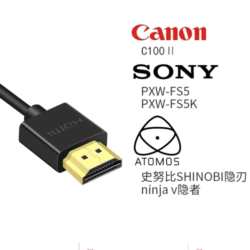 HD2.0 19+1Core 4K@60Hz 18Gbps Mini-HD/Micro-HD Male to Male Ultra-Thin High Speed Cable For Camera Tablet Laptop PC Monitor HDTV