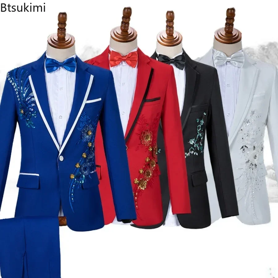 2PCS Men Wedding Groom Tuxedo Suit and Pants