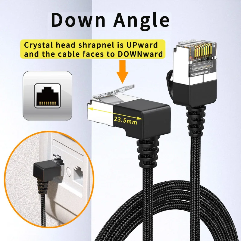Nylon Cat6a Cabo de Patch Ethernet Ultra Fino 0.16 Polegada Alta Velocidade Cat Rj45 Fino Flexível e Leve para pc Mac - Imagem 5
