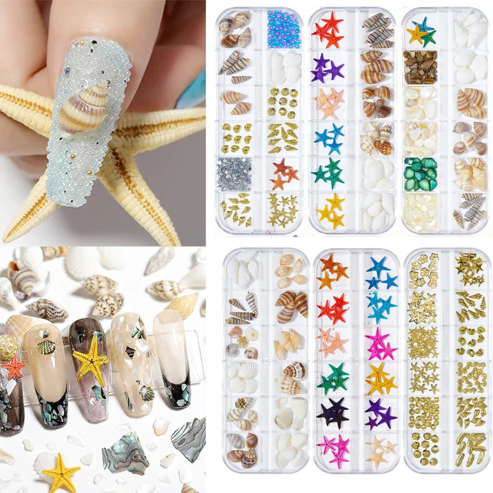 1Box Conch Shell Seestern Harz Epoxy Silikon Formen Füllung Für DIY Handgemachten Schmuck Nail art Material Dekoration Zubehör