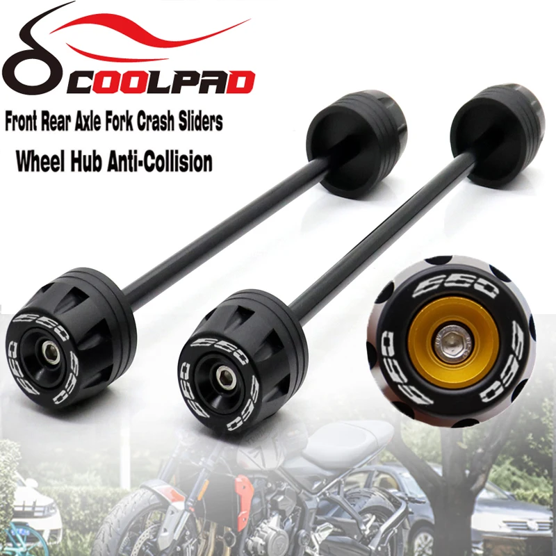 Moto Assale Anteriore Posteriore Forcella Crash Slider Per Trident 660 Tiger Sport 660 Falling Bobbins Protection Moto Wheel Hub Block Cnc