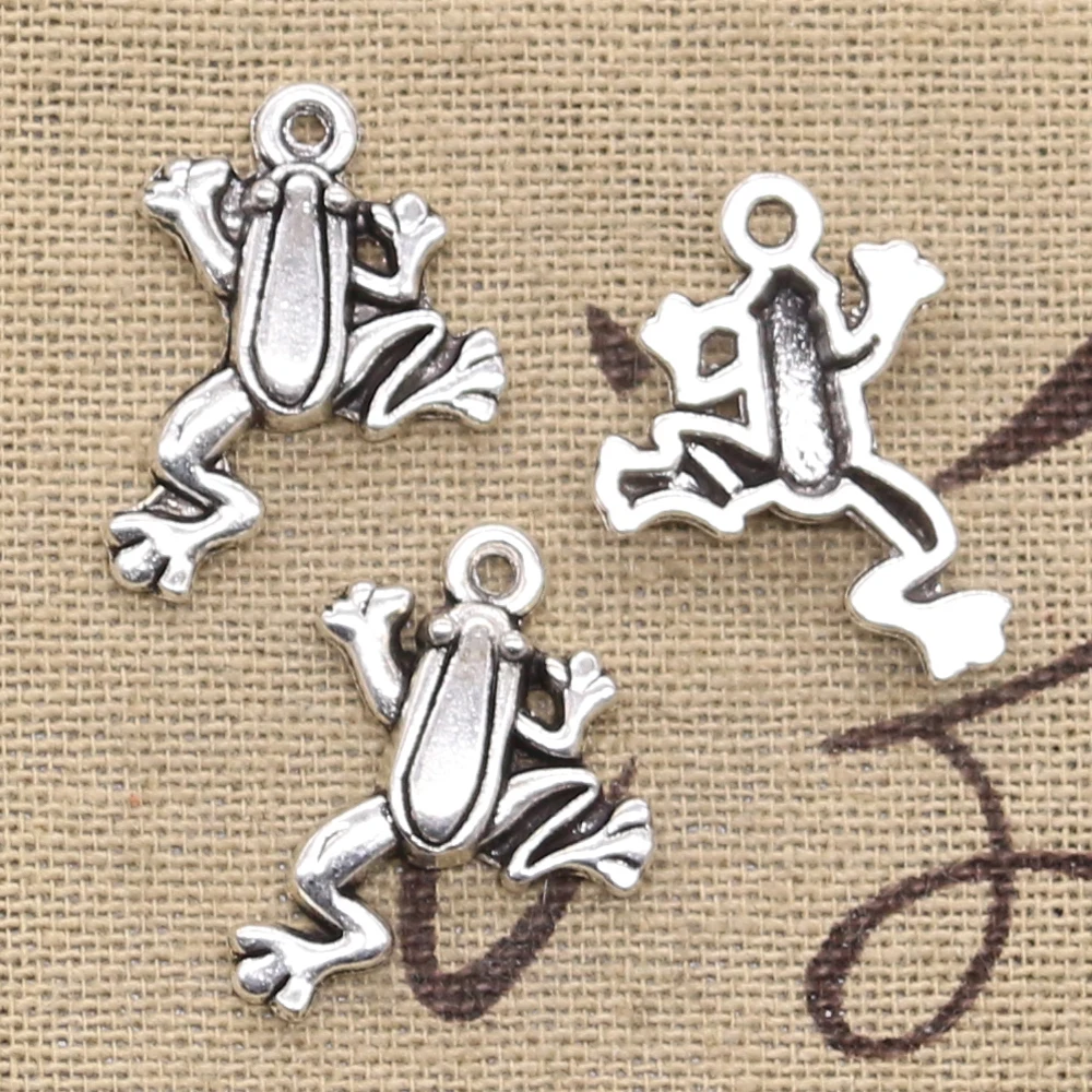 매력 개구리 16x13mm 골동품 실버 컬러 펜던트 DIY 목걸이 공예 만들기 결..