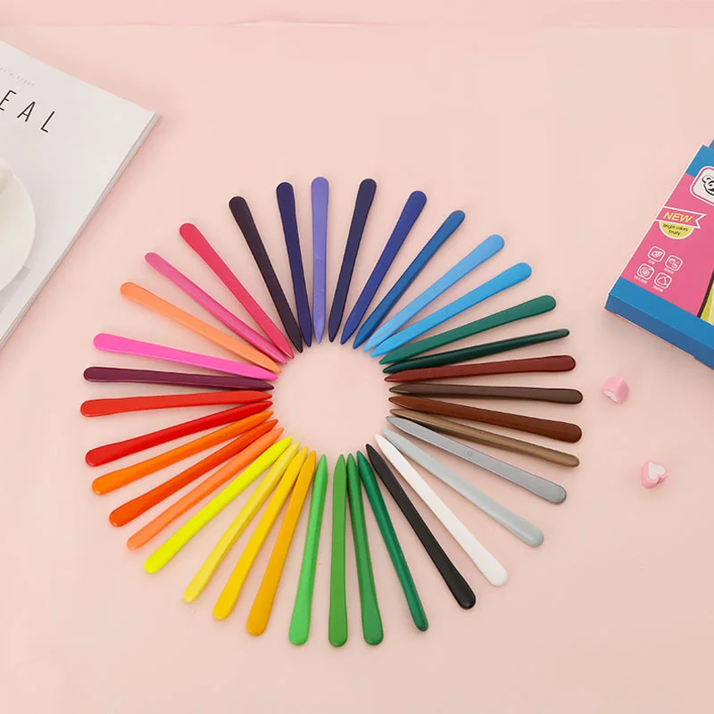 6/12 Color Triangle Crayon Safety Art Painting Colored Pencil Not Dirty Hands Crayon Student School Supplies Children's Toy Gift 5