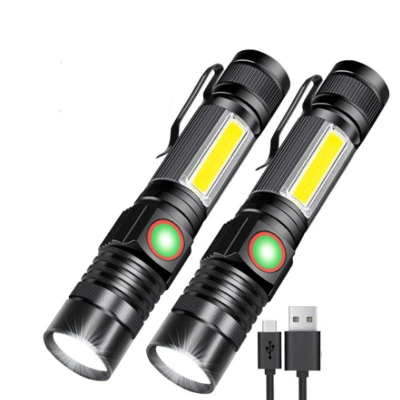 

Aluminum alloy COB long-range flashlight telescopic zoom t6 flashlight flashlight