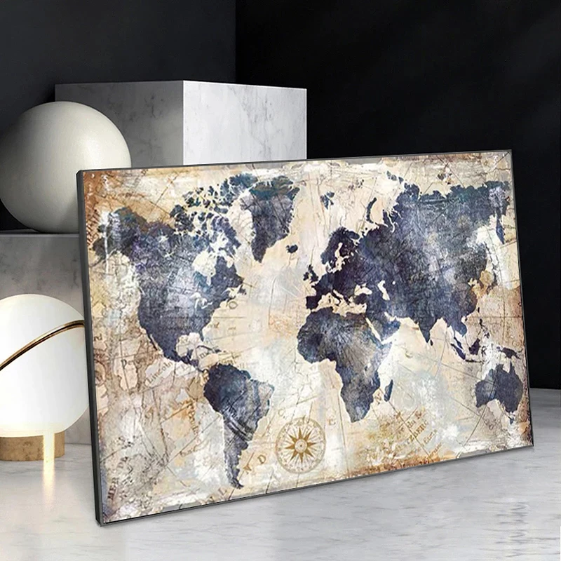 World Map Canvas Painting Poster 60x80 1