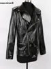 Mauroicardi Spring Red Crocodile Pattern Faux Leather Biker Jacket Long Sleeve Zipper Plus Size Designer Men Clothing 4xl 5xl 4
