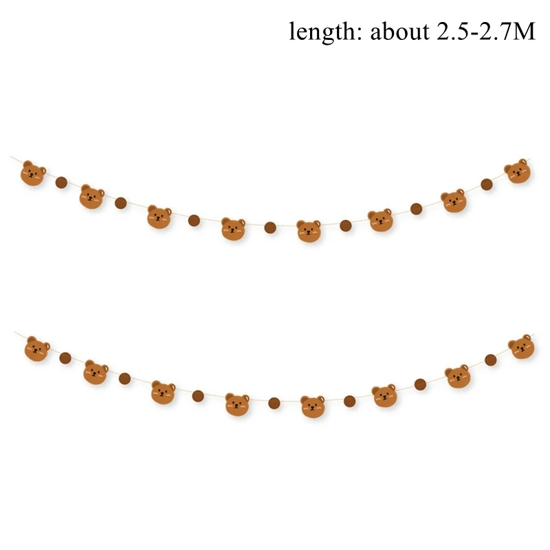 1Set 2.5M Cute Bear Garland Carton Happy Birthday Banners for Kids Bear Themed Birthday Party Decoration Supplies Room Decor party decorations,birthday banner,birthday streamers