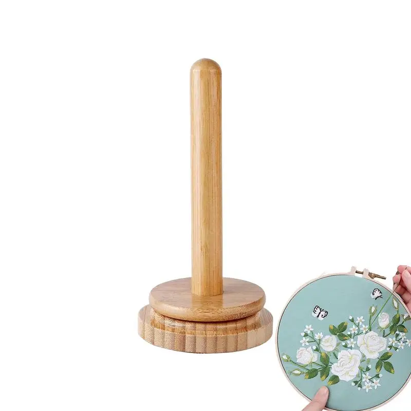 Wood Yarn Ball Holder Manual Yarn Dispenser Holder Winder Knitting Vertical Rotating Weaving Rack Winding Roll Holder Dispenser