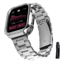 Premium Stainless Steel Watch Band & TPU Protective Case Set for 38mm (Silver)