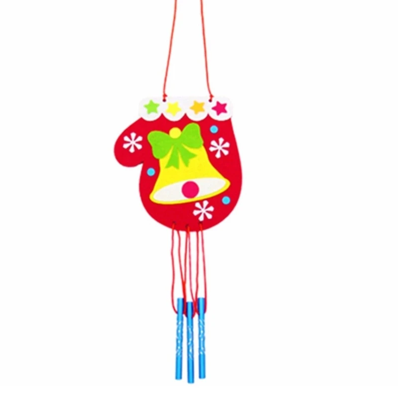 

Christmas Wind DIY Kits Creative Christmas Windbell Art Craft Kits Handmade Pendant for Kindergarten Festival Gift