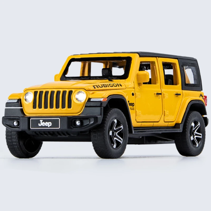 1:32 Jeeps Wrangler Rubicon Alloy Car Model Diecasts Metal Off-road Vehicles Car Model Simulation Sound and Light Kids Toys Gift 6