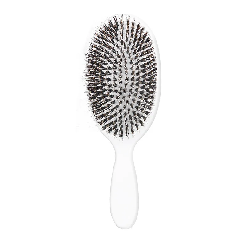 Natural Boar Bristle Massage Hair Brush and Detangler for Smooth and Healthy Hair