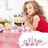 Children's Pretend Play Simulation Cosmetics Toy Set with Eyeshadow Palette and Lipstick Applicator Non-toxic Girl Makeup Toy 2