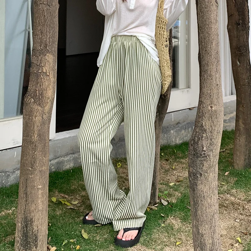 新品　sunsea 20ss pajama stripe wide pants Womens_Soft_Woven_Pant_Striped