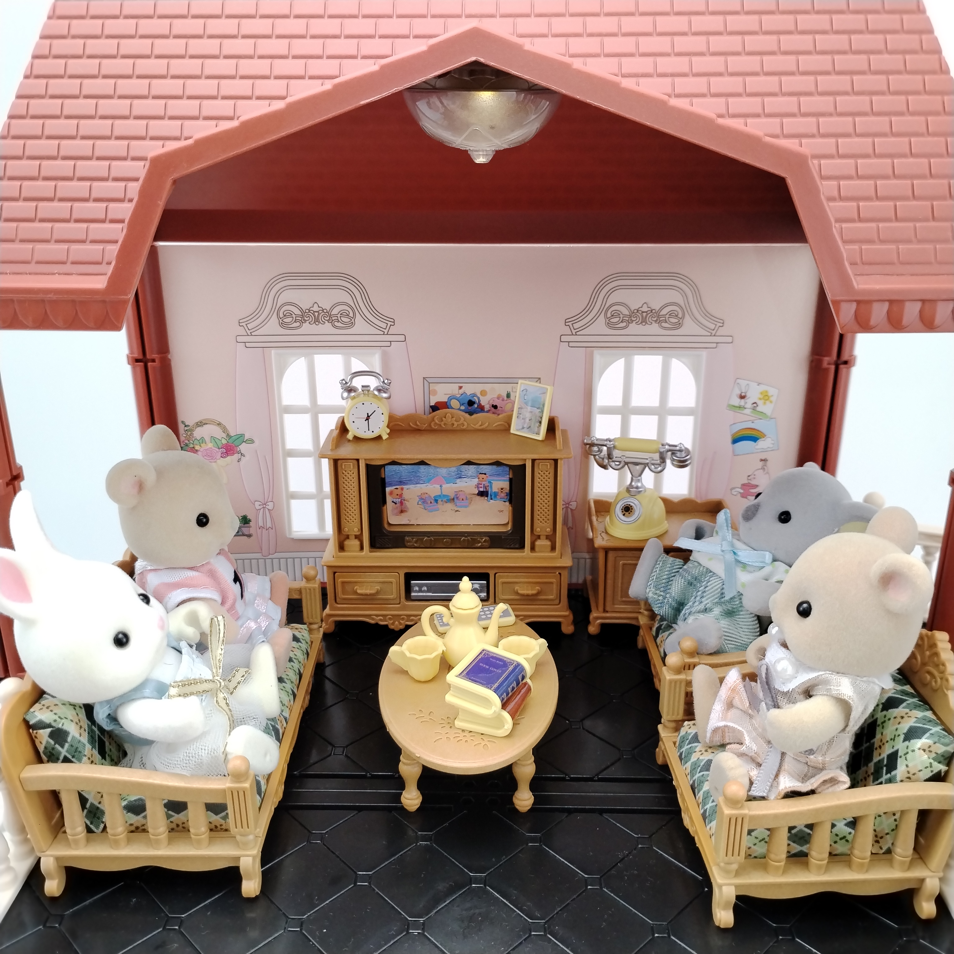 miniature dollhouse furniture accessories living room bedroom supermarket shopping games family interaction doll kids toys