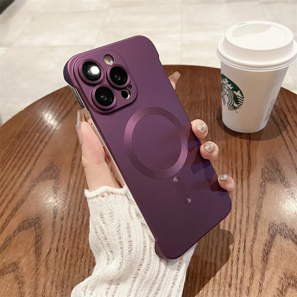 Ultra-Thin Frameless Matte Magnetic Wireless Charging Case - Luxury Design