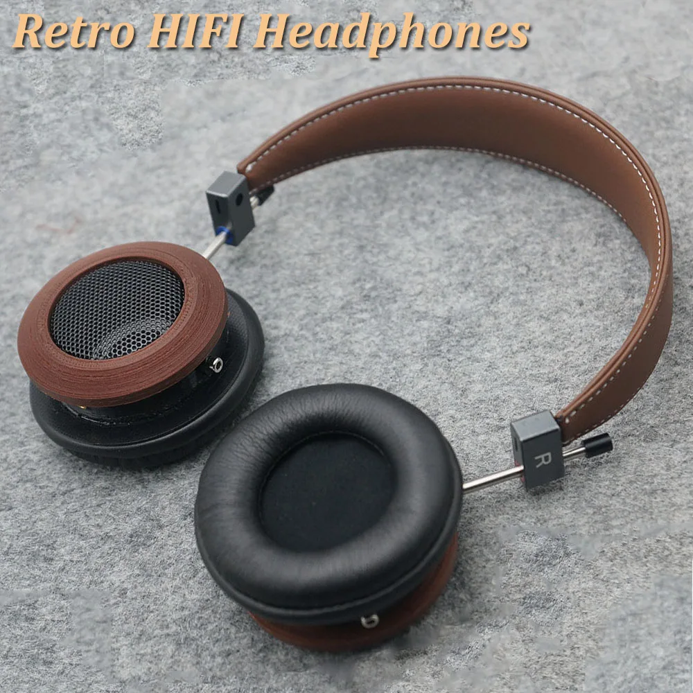Retro Headphones Open Mmcx Versão Wired Over-ear Headsets 3d Impresso Monitor de Madeira Headconjunto Fone de Ouvido de Música de Alta Resolução hi fi