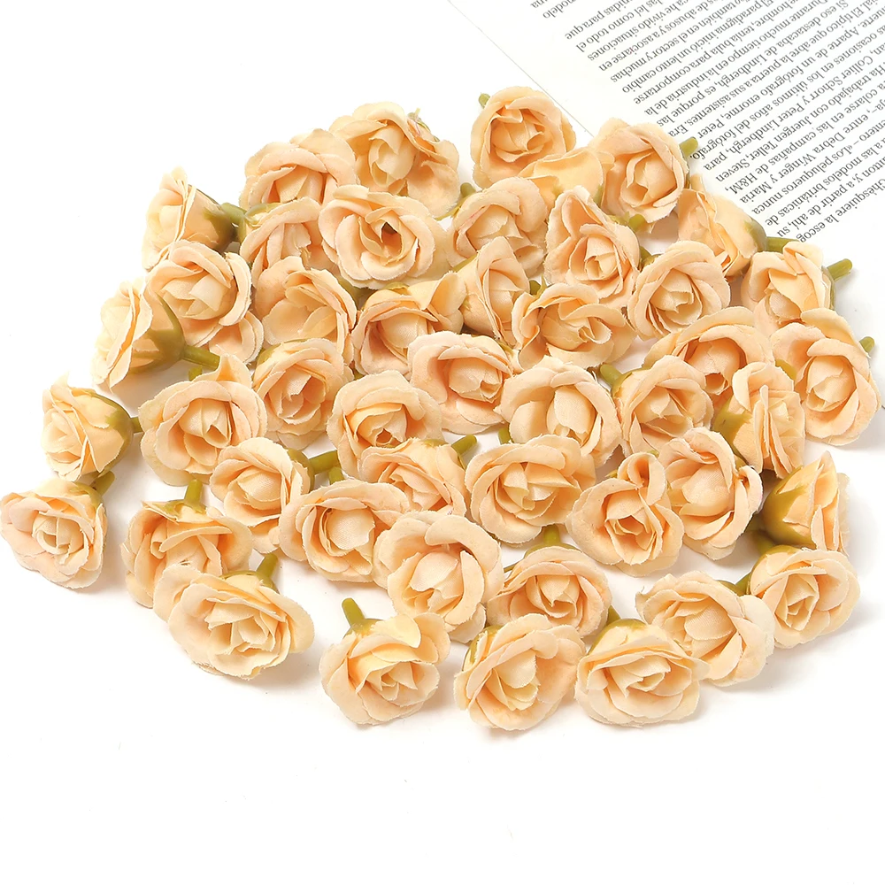 10/40 Stück Rose Künstliche Blumen 2CM Gefälschte Blumen Home Room Decor Garten Hochzeit Dekoration DIY Scrapbook Girlande Geschenk Zubehör – Detail 10