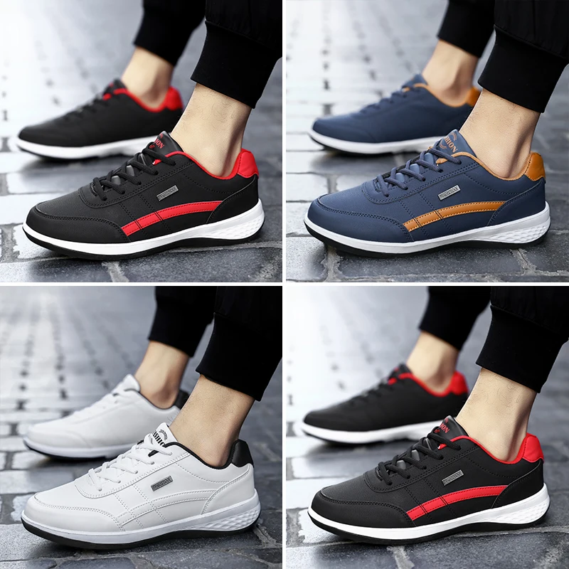 Fashion Casual Men Walking Shoes Comfortable Versatile Badminton Training Shoes Lightweight Men PU Leather Outdoor Sports badminton shoes