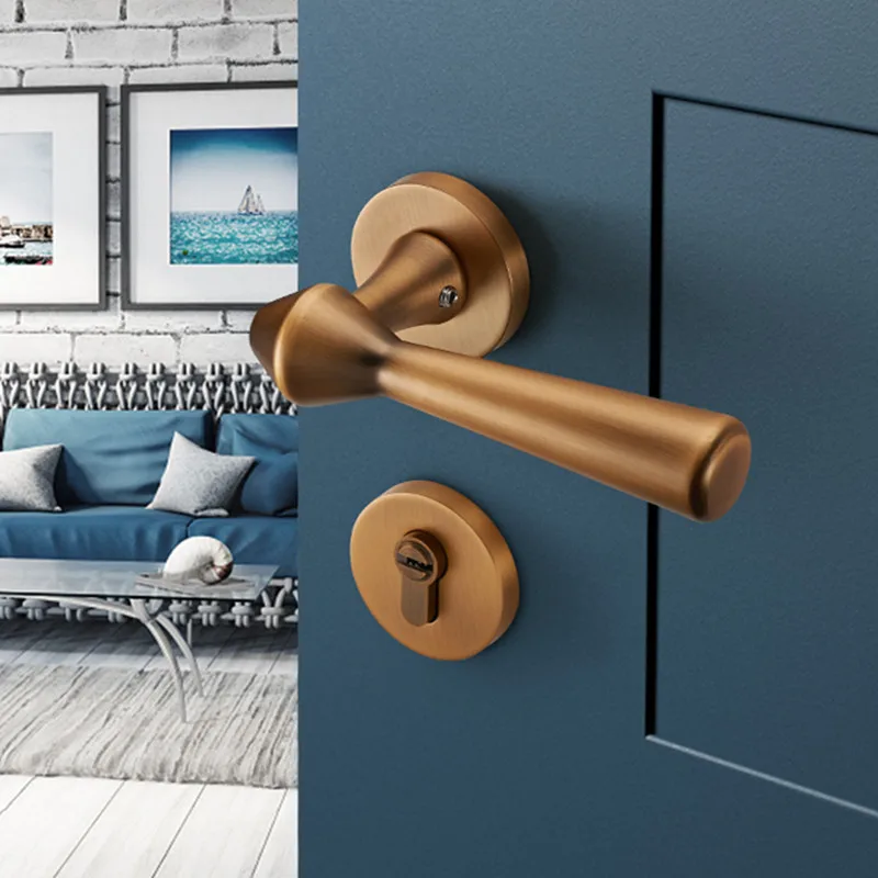 

High-end Mute Deadbolt Locks Zinc Alloy Bedroom Door Lock Indoor Security Door Locks Household Kitchen Hardware Handle Lockset