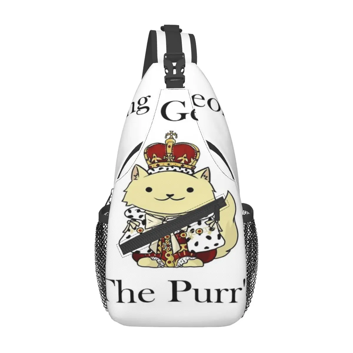 

King George The Purr'd Chest Bag Holiday Polyester fabric Travel Cross chest bag Customizable