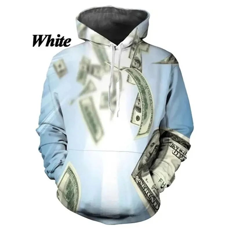 thumbnail image 1 of Sudadera con capucha con estampado 3D de dólar divertido para hombre y mujer, sudadera con capucha gráfica informal personalizada, sudadera holgada de gran tamaño para hombre, 1 of 4