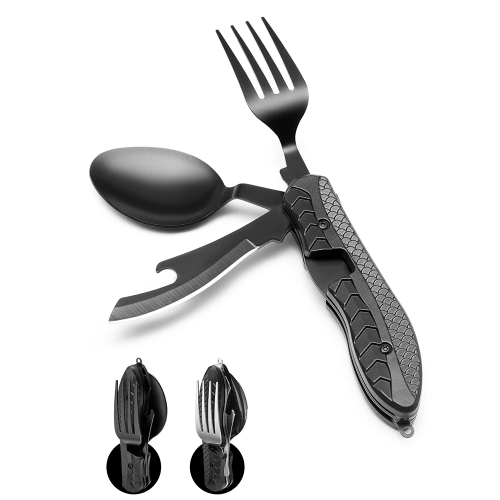 Stainless Steel Backpacking Cutlery Fork Knife Spoon Set Portable 3