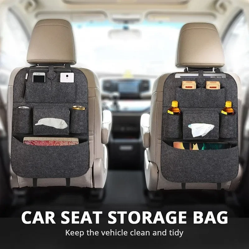 Universal Car Back Seat Storage Bag Organizer Trunk Elastic Felt Storage Bag  6 Pockets Organizer Hanging Car Accessories - China Foldable Shopping Bag  and Reusable Shopping Bags price