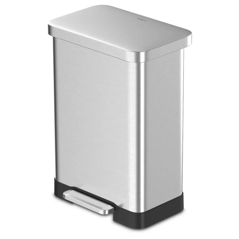 

Dustbin Stainless Steel Step On Kitchen Trash Can Trash Cans for Bathroom Dump Litter Bins Bucket Garbage Home Supplies Bin Room