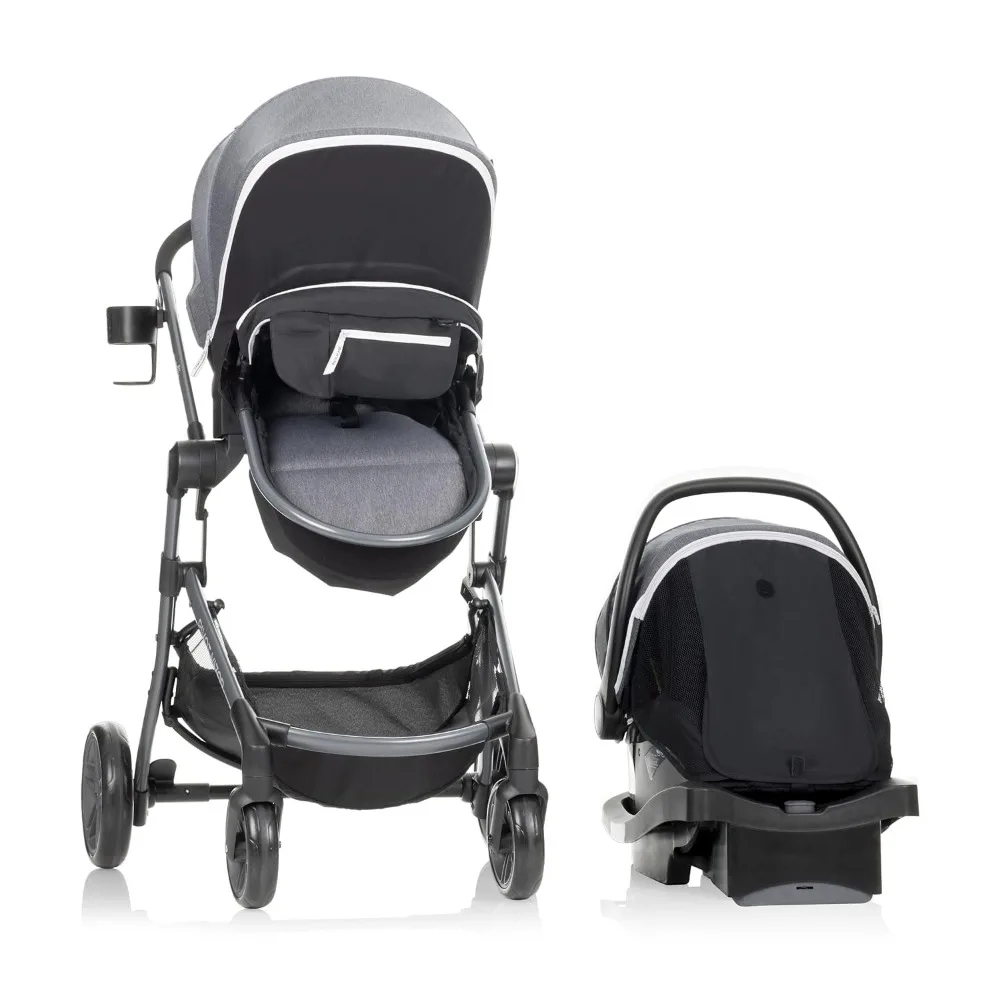 

Pivot Vizor Modular Reversible Stroller Travel System with LiteMax Infant Car Seat, Available in 6 Modes, Chasse Black