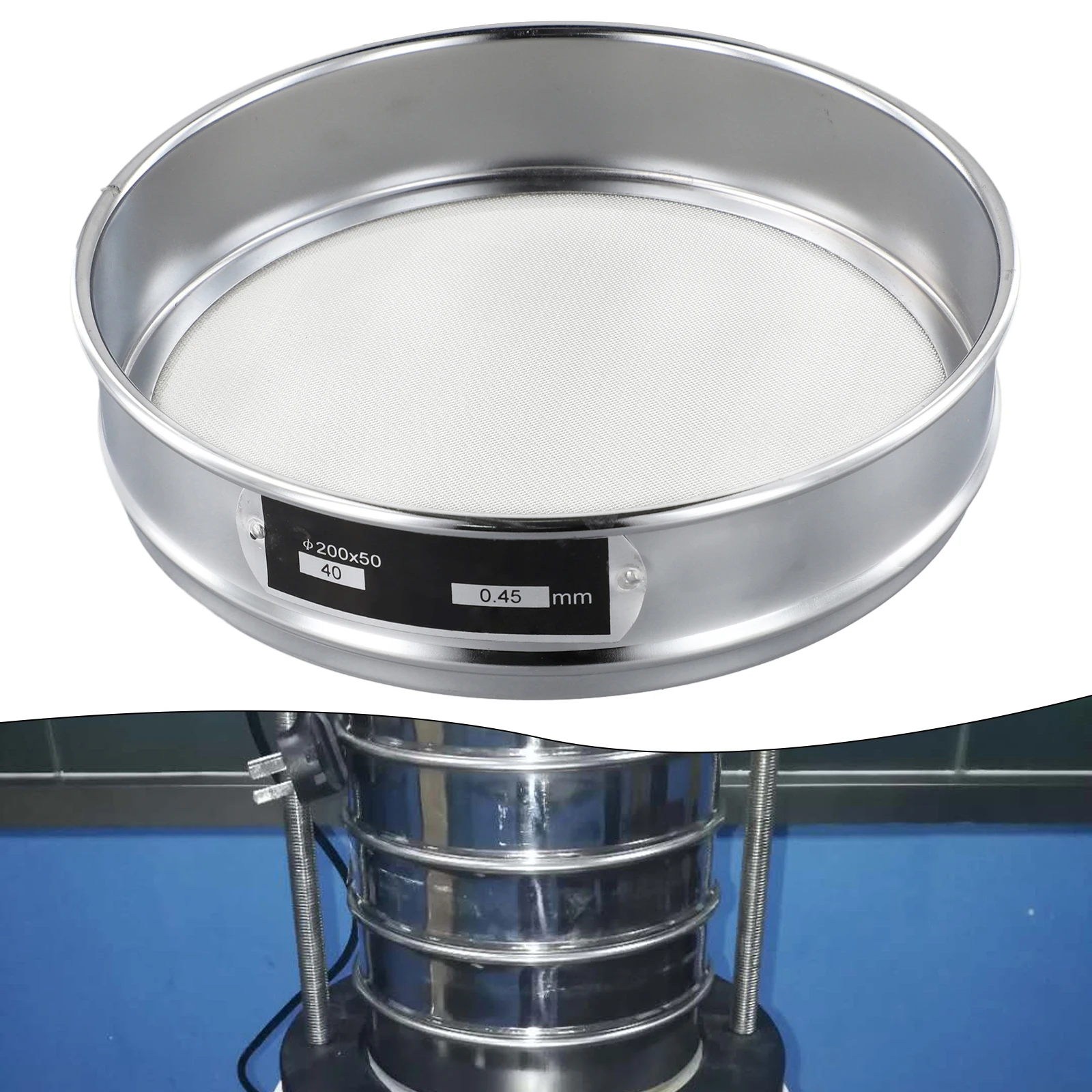 Stainless Steel Laboratory Test Sieve Filter Mesh Sampling Inspection Pharmacopeia Sieve 10-100 Mesh 2-0.15mm Aperture 20cm