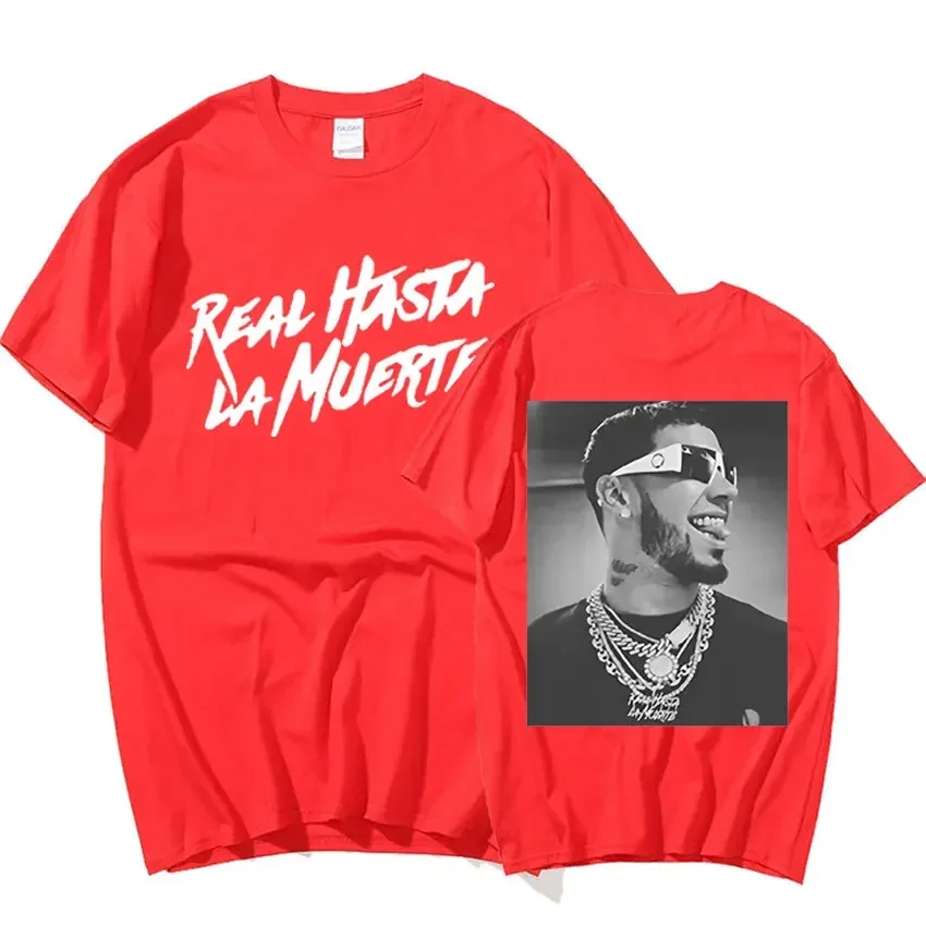 Anuel AA Real Hasta La Muerte Doppelseitig bedrucktes großes Hip-Hop-Retro-Rap-T-Shirt für Herren und Damen_voghion.com