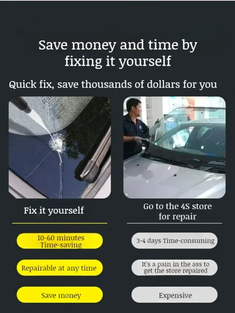 Car Glass Repair Tool Car Windshield Repair Kit Scratches Cracks Chips Glass Repair Environmentally Friendly Vehicle Windows Fix Tools