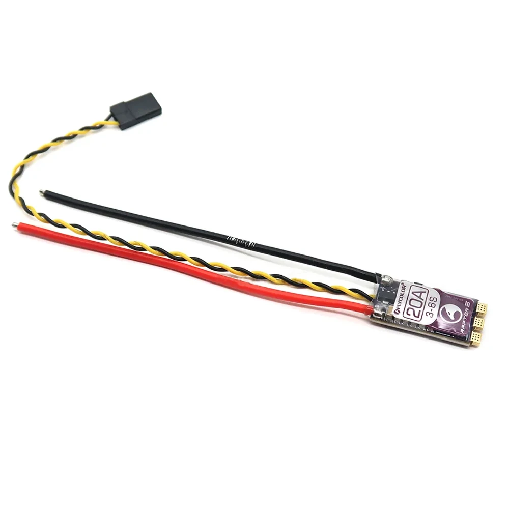 Câbles de batterie et connecteurs moteur du contrôleur de vitesse FLYCOLOR Raptor5 ESC 20A-50A 3-6S 32Bit.