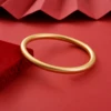 Gold Color Dubai Simple and Elegant Women Bangle Smooth Matte Closed Bracelet for Girls Fashion Exquisite Jewelry Gift Bride Wed 3