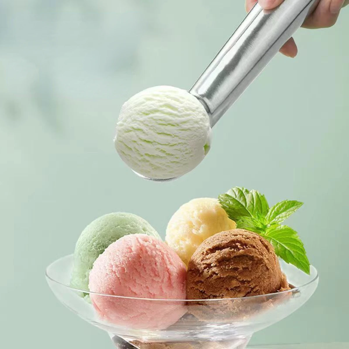 Ice cream scoop ice shovel scoop ice cream bowl spoon set Ice cream dessert spoon Popsicle fruit puree shovel Creative tea spoon Summer party Ice hockey making tool Kitchen accessories