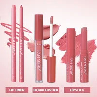 3 pcs/set Velvet Matte Lipstick Lip Gloss Lip Liner Combo Set Matte Long Lasting Easy Color Non-Stick Lipstick Set 2
