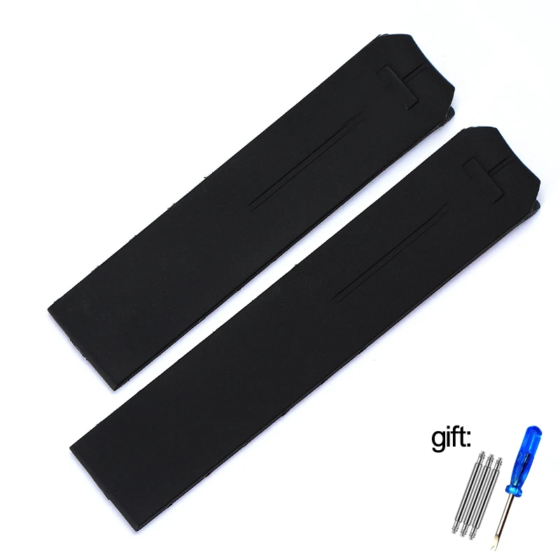 Black Orange Silicone Rubber Strap for Men's Watch, 20mm/21mm, Tissot Touch Collection Expert Solar Series