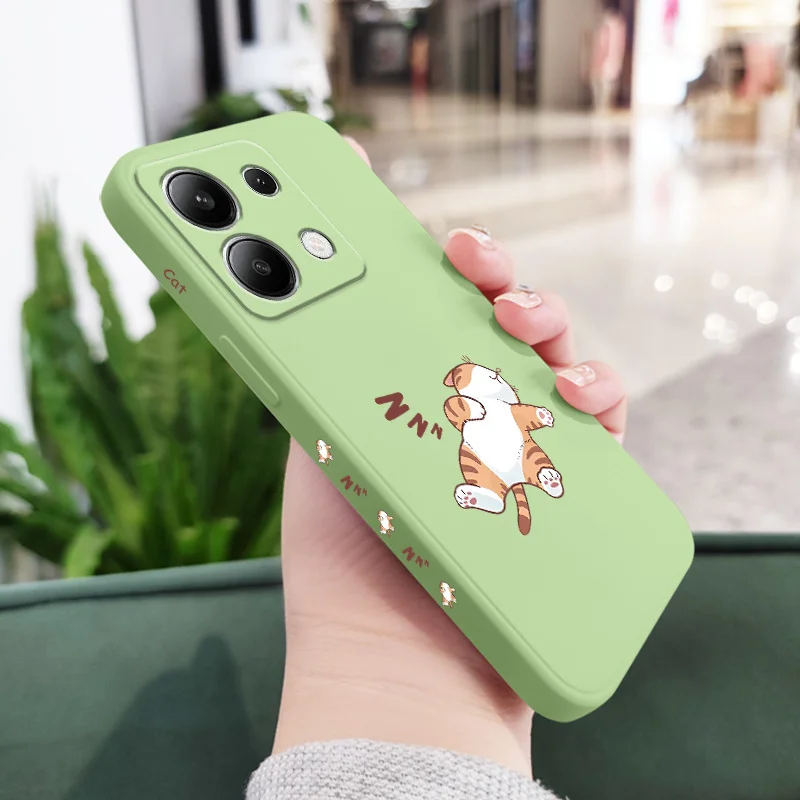 Sleep Tiger Cat Liquid Silicone Phone Case Cover