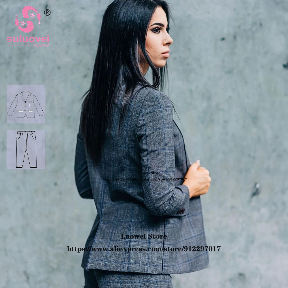 (Customized Size) 50% Natural Wool Fit Suits For Women Elegant Two Piece Pants Sets Ladies Commuter Wear Conjuntos De Pantalones