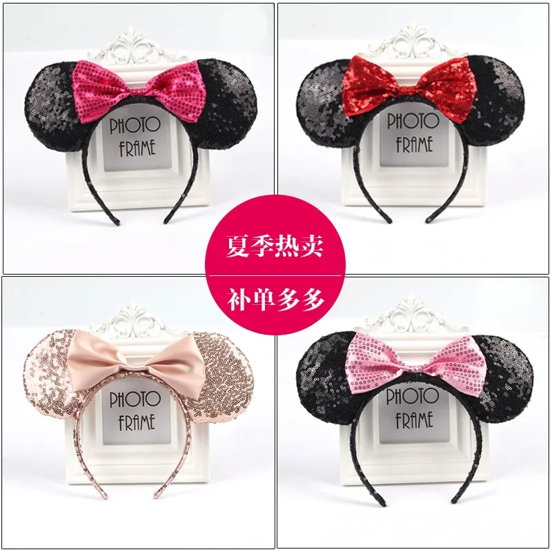 Disney cute performance party headband Minnie headband Mickey Mouse bow DY black ear Christmas hair accessories